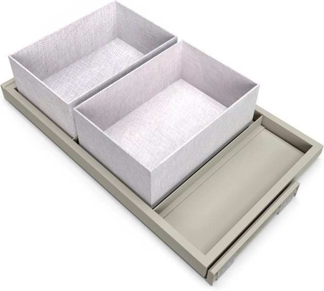 Emuca Set aus Tablett und Gleitrahmen mit Soft-Close für Schränke, verstellbar, Modul 600 mm, Schwarz strukturiert - Bild 1