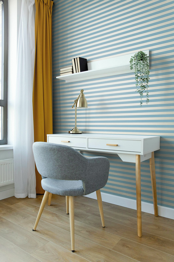 Jannelli & Volpi Tapete Limen 7711 Blau Modern Abstract Gestreift Matt aus Vlies und Vinyl - Bild 1