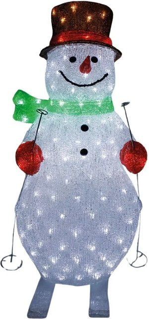 Lex XL LED Acryl Schneemann Figur in Weiß, Höhe: 82 cm, beleuchtete Weihnachtsdekoration für Innen und Außen - Bild 1