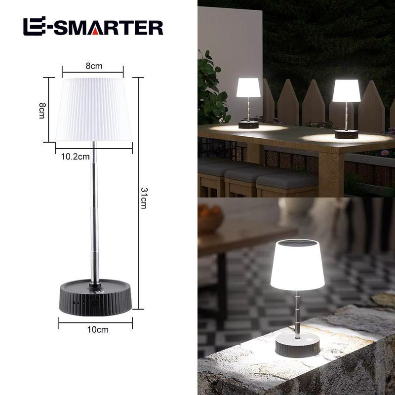 ESMARTER Solar Tischlampe für Outdoor und Camping, Wasserdichtes Warmweißes Nachtlicht mit USB-Ladefunktion, Weiß - Bild 2