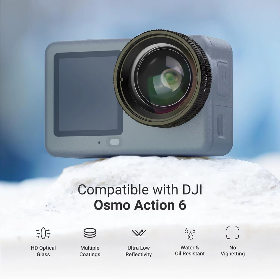 NEEWER Makro-Objektiv für DJI Osmo Action 6 mit 2-3 cm Fokusbereich für Nahaufnahmen - Bild 2