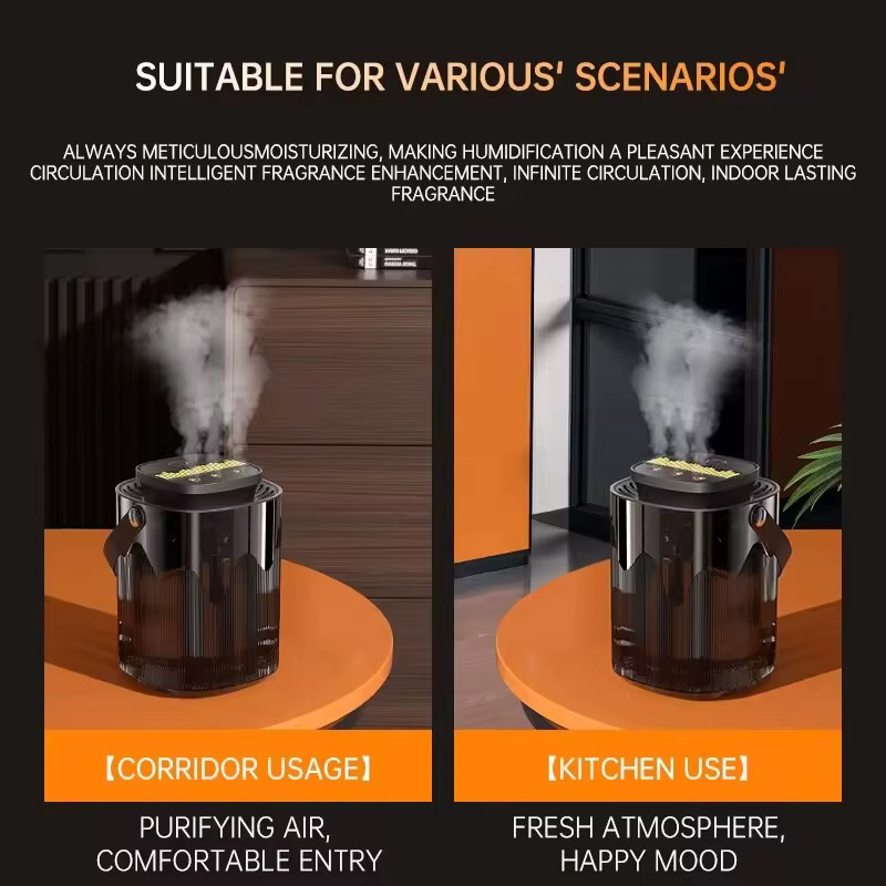 Sarmocare Aroma-Diffusor Luftbefeuchter mit 3000ml Kapazität und Nachtlicht in Schwarz - Bild 3