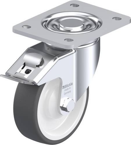 Blickle LH-POTH 125K-3-FI Lenkrolle mit Feststeller, Rad-Durchmesser: 125 mm, Tragfähigkeit: 350 kg, grau/weiß - Bild 1