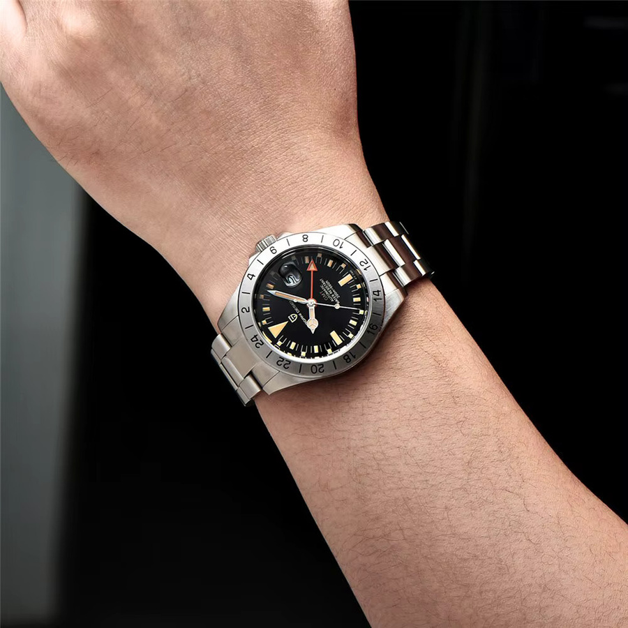 PAGANI DESIGN Armbanduhr, GMT, Automatik, Edelstahl, Schwarz, Herren - Bild 6