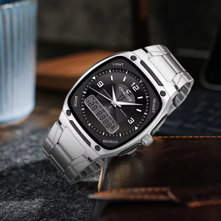CHAXIGO Armbanduhr, Quarz, Legierung, Edelstahl, Weiß, Herren - Bild 2