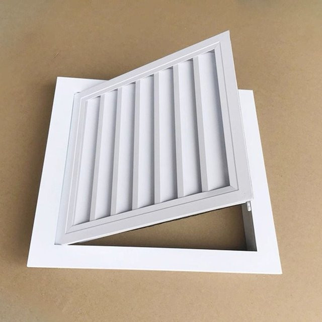 Quadratisches Rücklaufluftgitter aus Aluminiumlegierung mit Mesh-Einsatz in Weiß - Bild 1