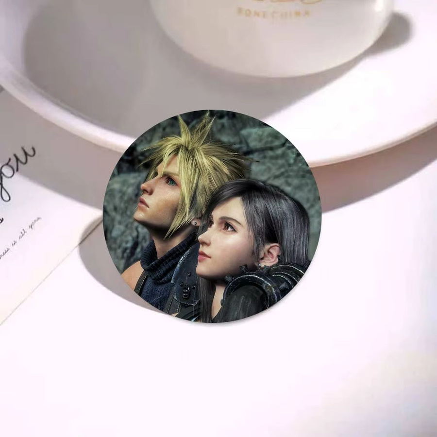 Final Fantasy VII Anstecknadel, rundes Abzeichen, Weißblech, Unisex - Bild 5