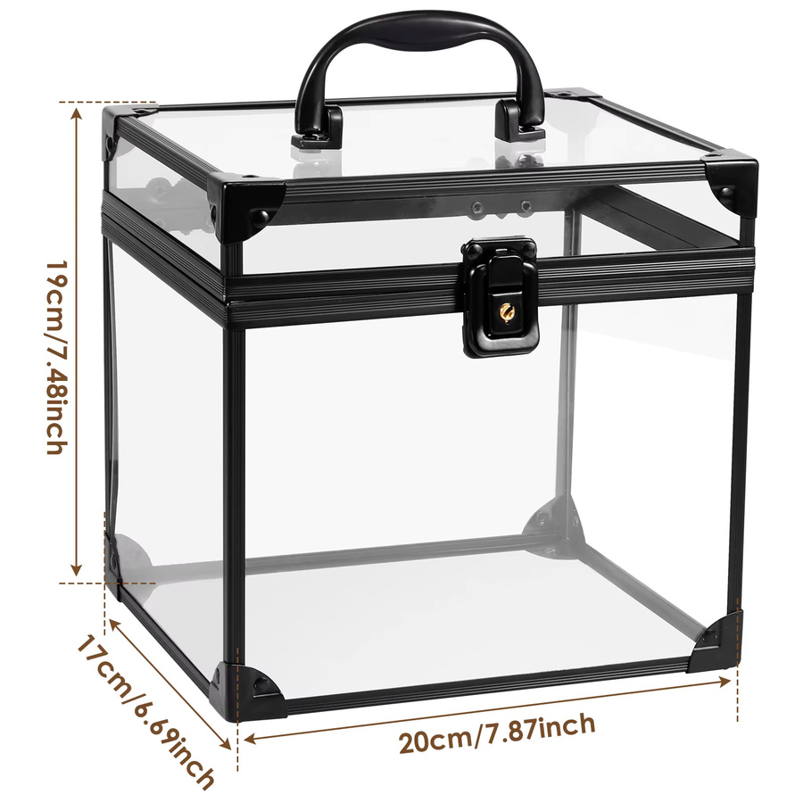 Willstar Organizer-Box aus Acryl mit Schloss und Griff, transparent/schwarz, B: 19,0 cm, T: 20,0 cm - Bild 3