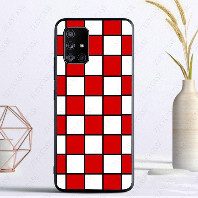 Schachbrettmuster Handyhülle für Samsung Galaxy A-Serie in Rot - Bild 1