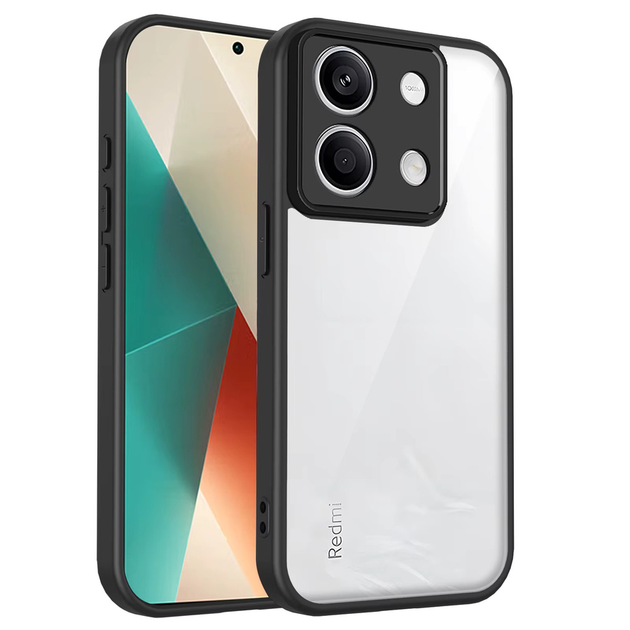 Xiaomi Redmi Note 14s Handyhülle aus Silikon mit Luftpolster und matter Rückseite in Transparent/Grau - Bild 1