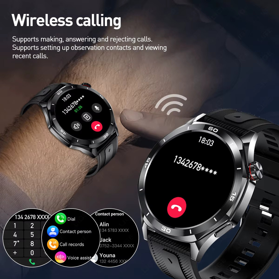 LIGE Smartwatch, Herren, Schwarz, Silikon, IP67 Wasserdicht - Bild 2