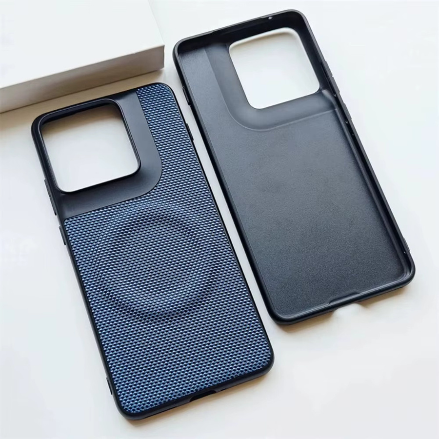 Motorola Moto Edge 70 Ultra MagSafe Schutzhülle aus Nylon-Geflecht und Leder in Schwarz - Bild 2