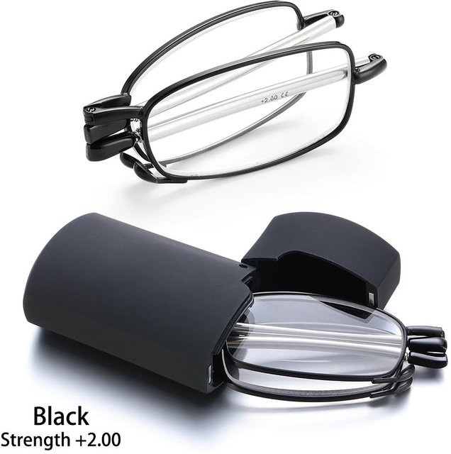 Zusammenklappbare Lesebrille, Unisex, Vollrand, Metall, grau - Bild 1