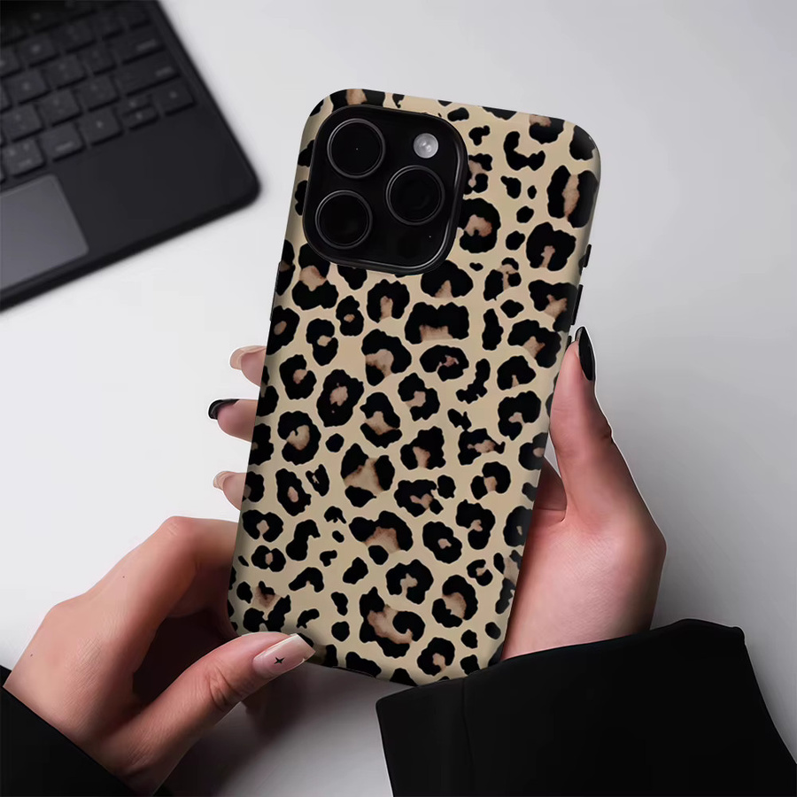 Robuste iPhone Hülle mit Leopardenmuster von Potdemiel, magnetisch, Mehrschicht-Schutz, Multicolour - Bild 4