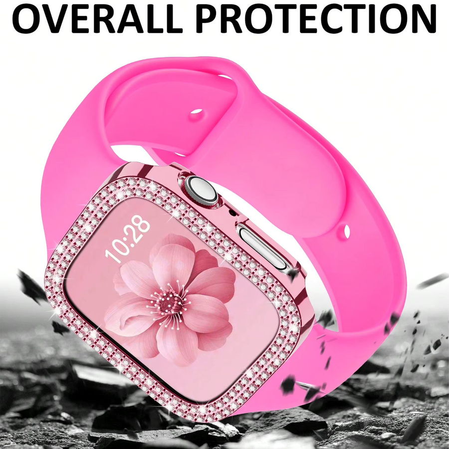 samusak Uhrenarmband Silikon, Diamantgehäuse, Roségold - Bild 3