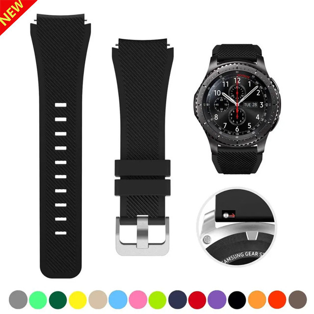 Uhrenarmband Silikon, 22 mm, Schwarz, Unisex - Bild 1