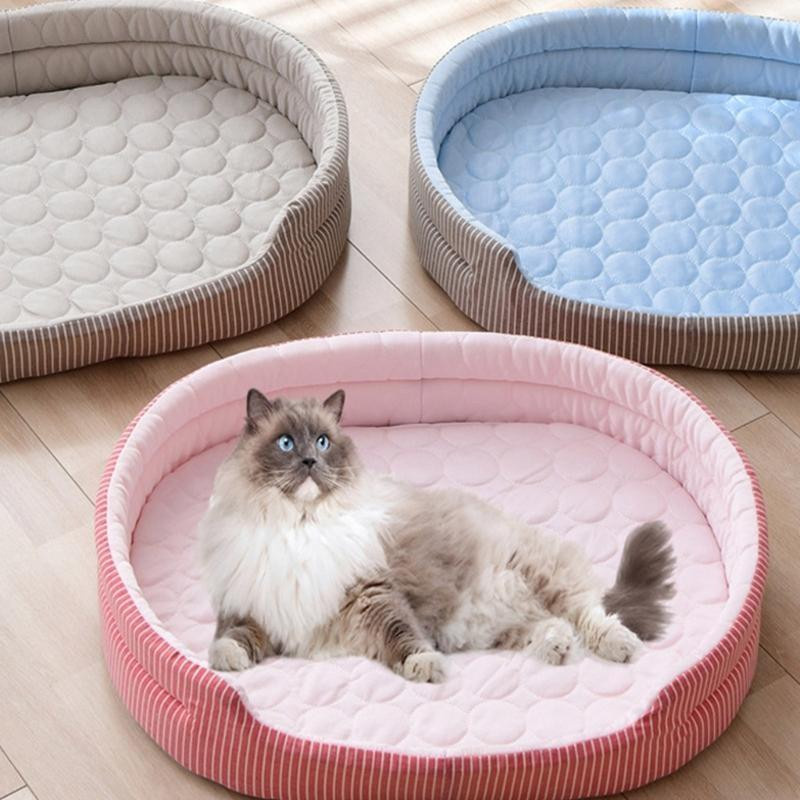 Ora Home Katzen Sommer Kühlkissen blau, doppelseitiges Haustierbett aus Stoff - Bild 2