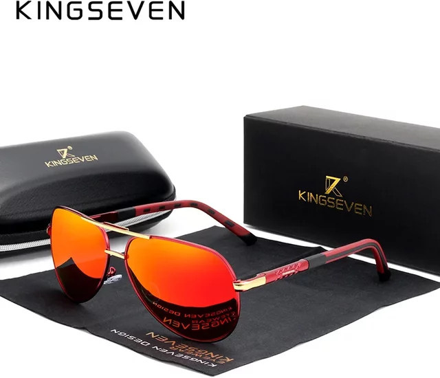 KINGSEVEN Sonnenbrille Aviator, Aluminium, polarisiert, Unisex - Bild 1