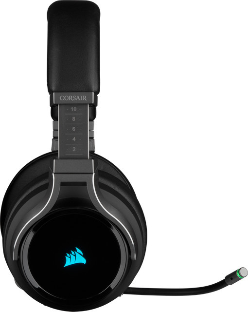 Corsair VIRTUOSO RGB Carbon Gaming-Headset kabellos Over-Ear Schwarz/Grau mit USB und 3,5 mm Anschluss - Bild 2