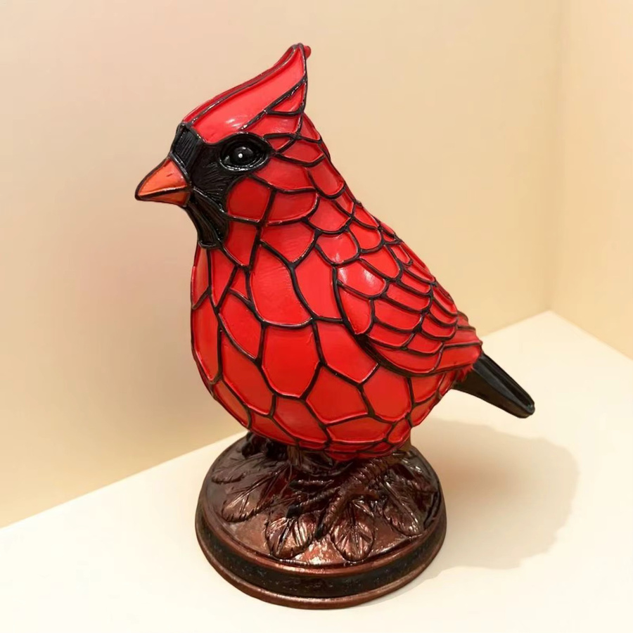 LED-Tischlampe in Tierform aus rotem Harz und Glas im Art-Nouveau-Stil als dekoratives Nachtlicht für dein Schlafzimmer - Bild 6