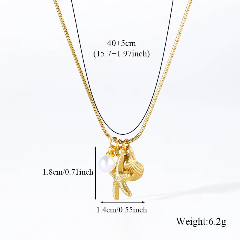 EILIECK Schmuck-Set, Edelstahl, Perle, Gold, Damen - Bild 2