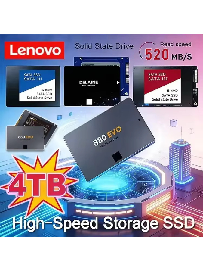 Lenovo SSD Interne SATA3 Festplatte 4TB für Laptop, Mikrocomputer und Desktop - Bild 5