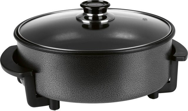 GOURMETmaxx Elektrische XXL Party-Pfanne aus Edelstahl und Glas in Schwarz B/H/T: 36,0 x 14,5 x 34,5 cm - Bild 1