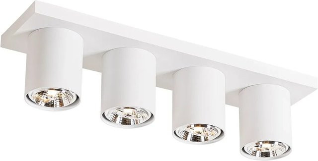 QAZQA Moderner Deckenstrahler Tubo in Weiß, 4-flammig, dimmbar, aus Aluminium für Wohnzimmer und Esszimmer - Bild 1