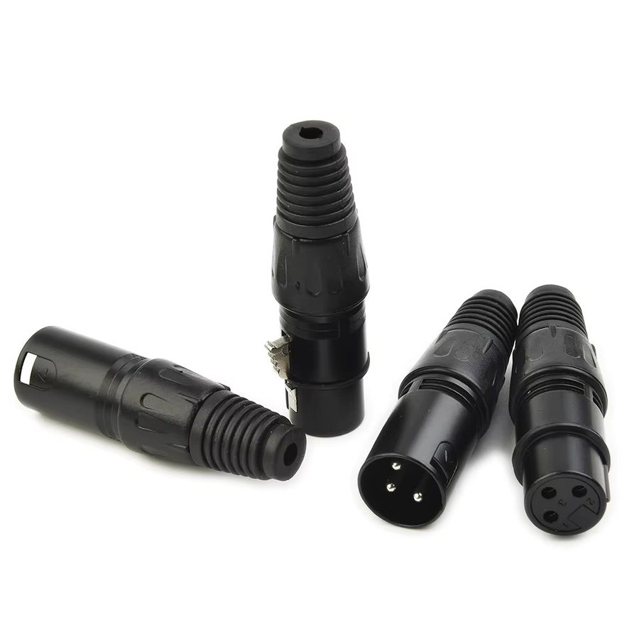 10 Paar XLR DMX 3-polige Mikrofon-Audiokabel mit männlichen und weiblichen Steckverbindern in Schwarz - Bild 5