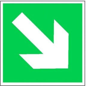 SafetyMarking Fluchtwegschild aus Aluminium in Grün, langnachleuchtend, Pfeil aufwärts/abwärts, B: 15 cm, H: 15 cm - Bild 1