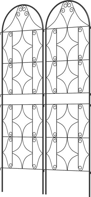 Outsunny Kletterpflanzenstütze Set aus Metall mit unregelmäßigem Muster für Garten und Gemüse, Schwarz, B: 50 cm, H: 180 cm - Bild 1