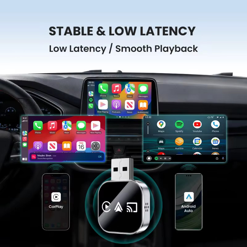 Getpairr Wireless CarPlay und Android Auto Adapter in Schwarz mit Bluetooth 5.0 und 5G WiFi für Bildschirm Mirroring und Sprachsteuerung - Bild 3