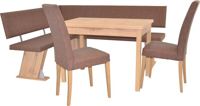 Möbel direkt online 4tlg. Eckbankgruppe mit Auszugsfunktion in Braun, Eiche-Nachbildung-Melamindekor, Schenkelmaß: 150 x 182 cm - Bild 1