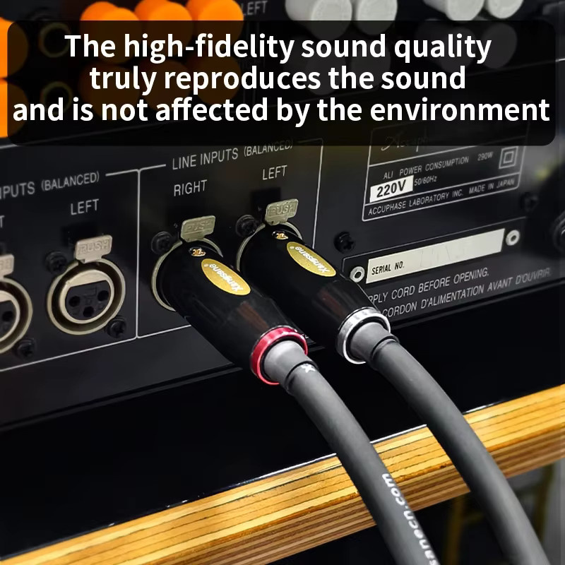 Xangsane Hi-End 6N OCC XLR Symmetrisches Audiokabel Paar in Schwarz mit 3-poligen XLR-Steckern und Buchsen für Mikrofon, Verstärker und CD-Player - Bild 3