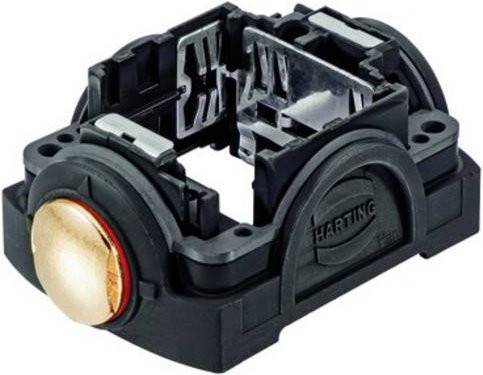 Harting Trägergehäuse Druckknopf Schwarz 11133000100 - Bild 1