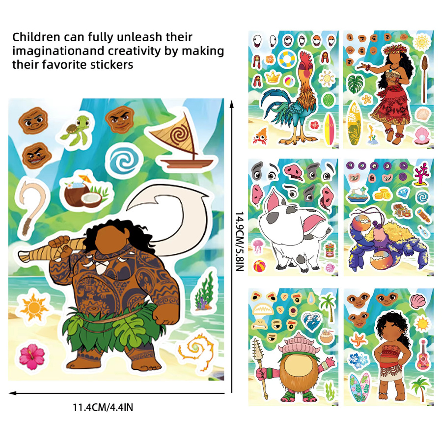 Disney Moana Maui Simea Puzzle-Aufkleber, 16 Blatt - Bild 2