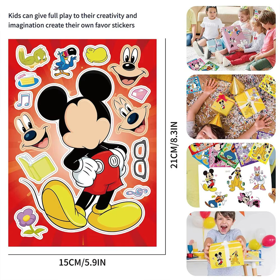 Disney Make-a-Face Puzzle-Aufkleber, 12 Blatt, Bunt - Bild 2