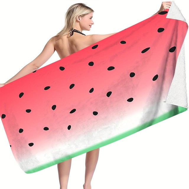 Strandtuch Wassermelonenscheibe von JMG Household Supplies, Mikrofaser, schnelltrocknend, Mehrfarbig, B/B: 120 x 180 cm - Bild 1