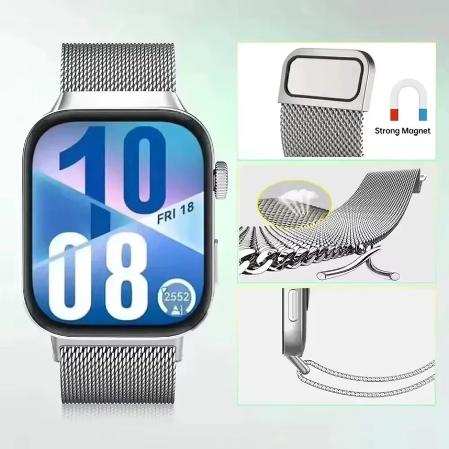 Uhrenarmband Edelstahl, Milanaise, Silber, Huawei Watch Fit 3/Fit 4/Fit 4 Pro - Bild 1