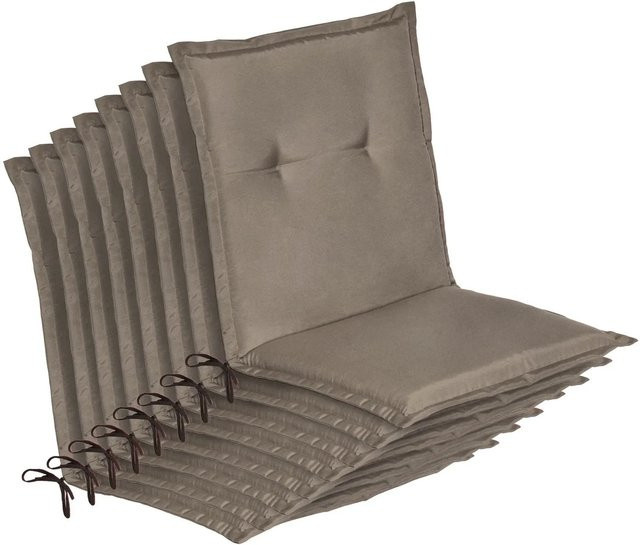 Beautissu 8er Set Auflagen für Niedriglehner Gartenstühle Loft, Farbe: Taupe, B/T/H: 100 x 50 x 6 cm - Bild 1