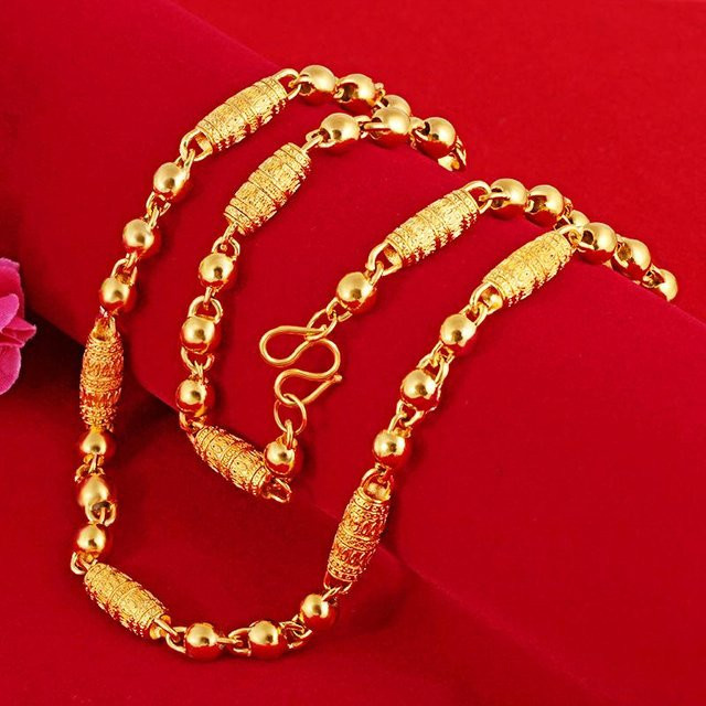 Halskette Messing, Gold, Perle, Damen - Bild 1