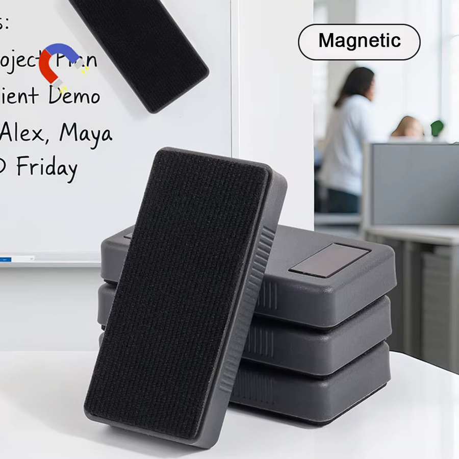 K-MIME Magnetischer Whiteboard-Radiergummi aus Mikrofaser, 2 Stück, Breite: 10,3 cm, Höhe: 5,1 cm - Bild 2
