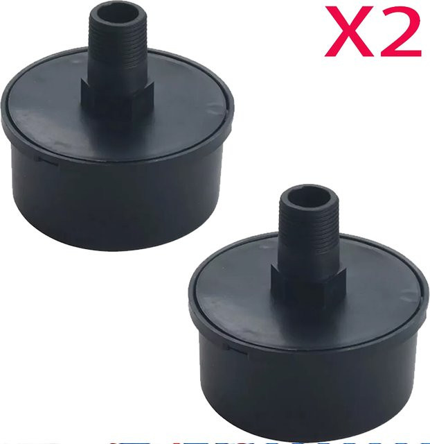 DUUTI 2er-Set Kunststoff Luftkompressor Ansaugfilter mit Außengewinde zur Geräuschreduzierung, Schwarz, 16 mm - Bild 1