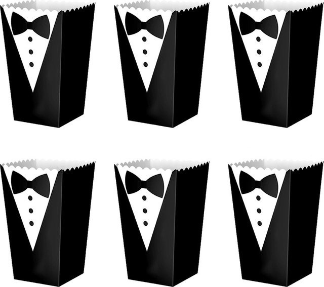WEHRPARTY Papier Süßigkeiten Kartons und Popcorn Boxen in Schwarz für Hochzeit und Party - Bild 1