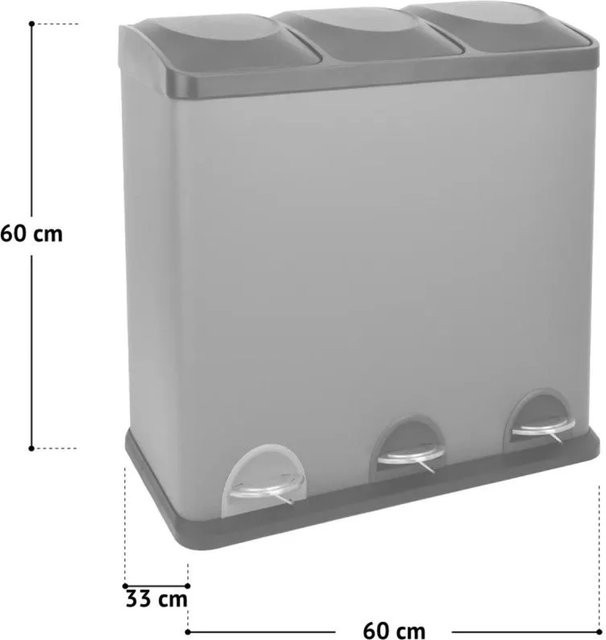 Svita TC3X20 Mülleimer Weiß mit 3x20 Liter Behältern und Treteimer-Funktion zur Mülltrennung - Bild 1