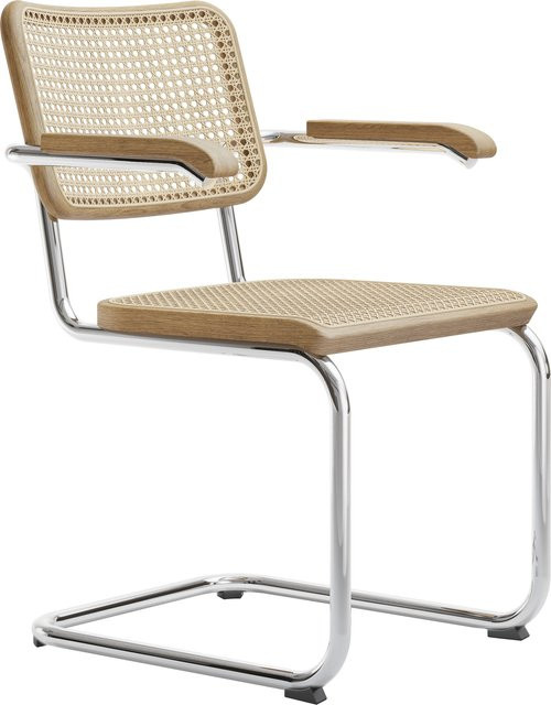 Thonet S 64 V Freischwinger Pure Materials mit Geflecht in Braun - Bild 1