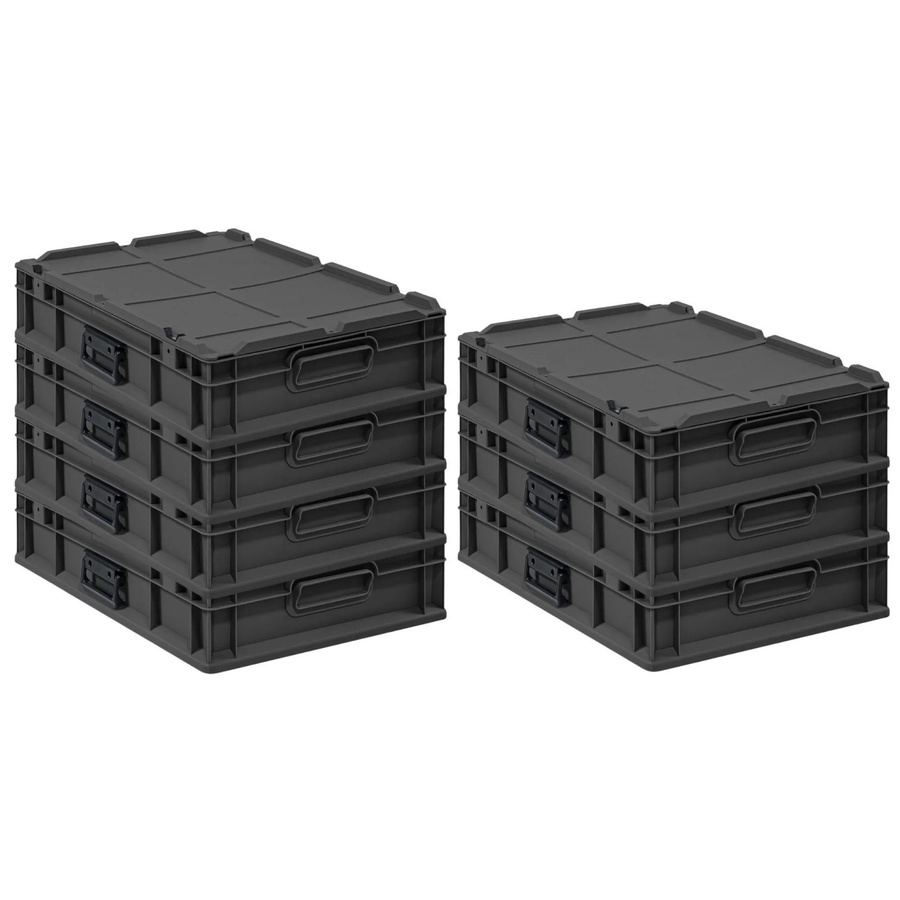 PROREGAL Supersparset 7x Eurobox Nextgen Portable Transportbehälter in Schwarz, H x B x T: 13,5 x 40 x 60 cm, 23 Liter pro Box - Bild 2