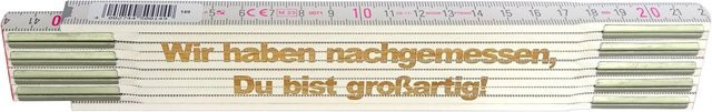Stabila Zollstock aus Holz mit Lasergravur, weiß, 2 m - Bild 1