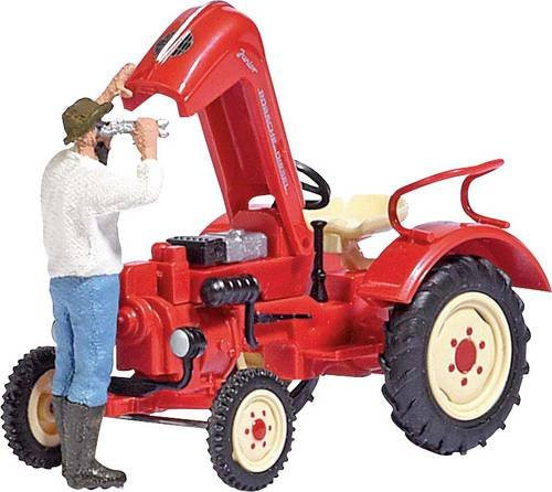Busch Porsche Traktorreparatur, Modell, 1:87 (Spur H0), Metall, Rot - Bild 1