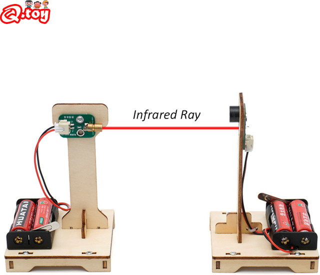 DIY Infrarot Alarm STEM Spielzeug, Wissenschaft, Holz Puzzle Spiele - Bild 1